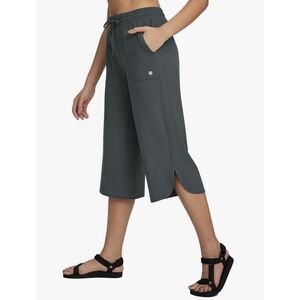 Baleaf Women's Capri Pants Wide Leg UPF50+ Lightweight Quick Dry Gray Size XL‎